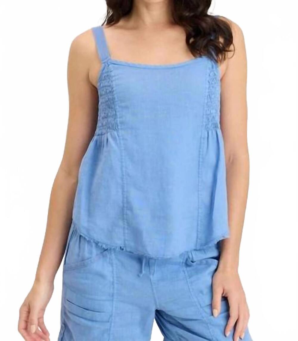 NEW XCVI fernley tank top in shasta lake blue